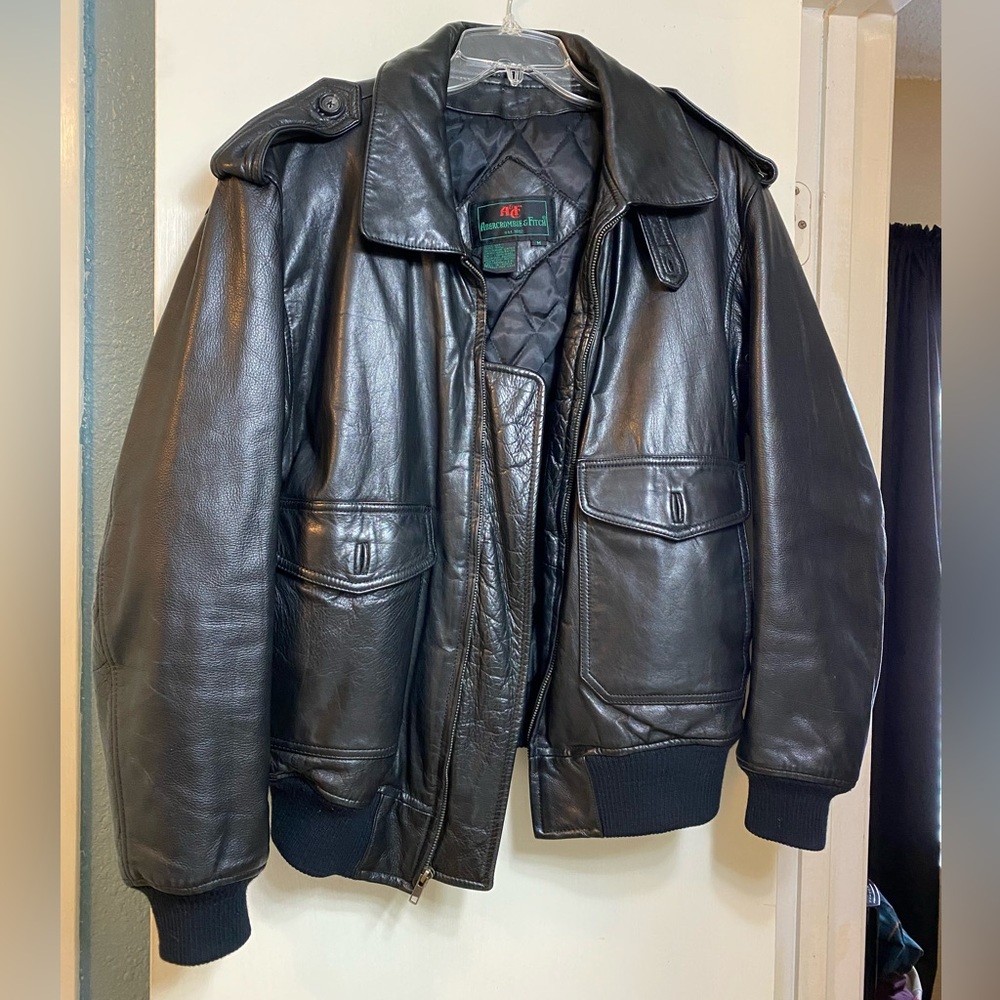 Vintage Abercrombie and Fitch leather jacket Size M